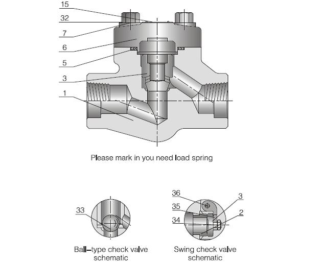 OEM 1 Inch Swing Check Valve , Carbon Steel Socket Weld Check Valve