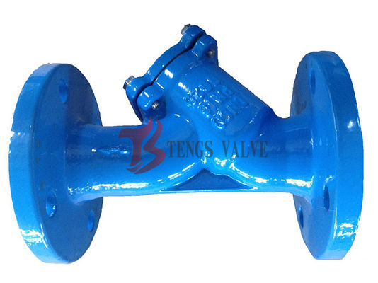 Din Pn16 Flanged Y Type Filter Cast Iron GG25 With SS304 Screen Epoxy Coating