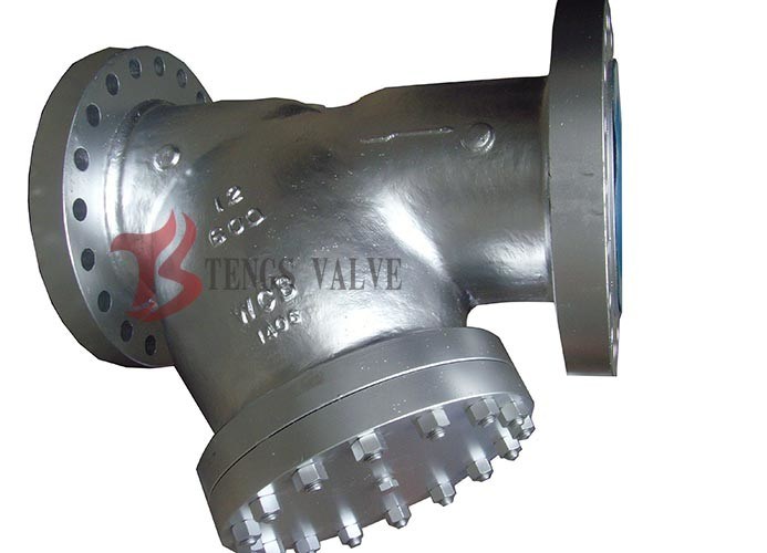 WCB Y Type Strainer Carbon Steel , A216 600LB Liquid Pipe Y Strainer Filter