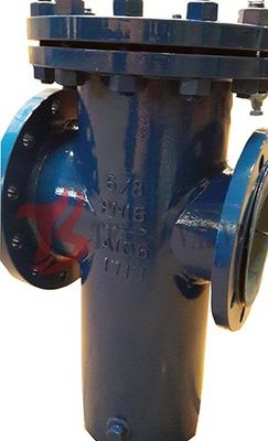 Din Flanged Simplex Basket Strainer , Pn16 Fabricated Steel Bucket Type Strainer
