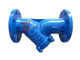 GGG40 Ductile Iron DI Flanged Y Pattern Strainer Pn16 SS304 Screen Blue Epoxy Coating