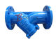 GGG40 Ductile Iron DI Flanged Y Pattern Strainer Pn16 SS304 Screen Blue Epoxy Coating